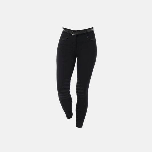 EQUITHEME - Pantalon d'équitation Femme Safir Noir/ Bleu