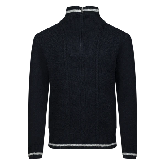 KINGSLAND - Pull Tricot Griffin Demi-Zip Homme Marine